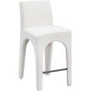  Color_Cream -- Gramercy Cream Linen Textured Fabric Upholstered Counter Stool IMAGE 1