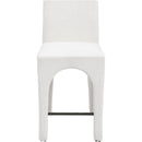  Color_Cream -- Gramercy Cream Linen Textured Fabric Upholstered Counter Stool IMAGE 4