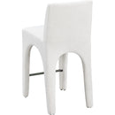 Meridian Gramercy Cream Linen Textured Fabric Stool IMAGE 6