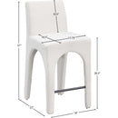  Color_Cream -- Gramercy Cream Linen Textured Fabric Upholstered Counter Stool IMAGE 9