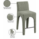  Color_Green -- Gramercy Green Linen Textured Fabric Upholstered Counter Stool IMAGE 10