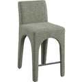  Color_Green -- Gramercy Green Linen Textured Fabric Upholstered Counter Stool IMAGE 1