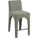  Color_Green -- Gramercy Green Linen Textured Fabric Upholstered Counter Stool IMAGE 1