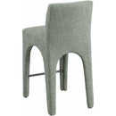  Color_Green -- Gramercy Green Linen Textured Fabric Upholstered Counter Stool IMAGE 6