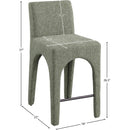  Color_Green -- Gramercy Green Linen Textured Fabric Upholstered Counter Stool IMAGE 9