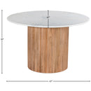  Meridian Oakhill 47" Natural Marble Top And Mango Wood Base Dining Table IMAGE 10