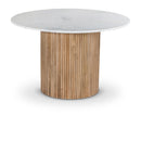  Meridian Oakhill 47" Natural Marble Top And Mango Wood Base Dining Table IMAGE 1