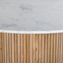  Meridian Oakhill 47" Natural Marble Top And Mango Wood Base Dining Table IMAGE 5