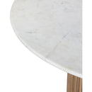  Meridian Oakhill 47" Natural Marble Top And Mango Wood Base Dining Table IMAGE 6