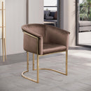  Color_Brown -- Tierra Brown Velvet Upholstered Dining Chair IMAGE 2