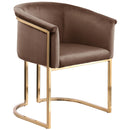  Color_Brown -- Tierra Brown Velvet Upholstered Dining Chair IMAGE 4