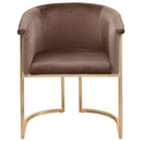  Color_Brown -- Tierra Brown Velvet Upholstered Dining Chair IMAGE 5