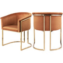  Color_Cognac -- Tierra Cognac Velvet Upholstered Dining Chair IMAGE 10