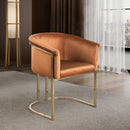  Color_Cognac -- Tierra Cognac Velvet Upholstered Dining Chair IMAGE 2