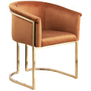  Color_Cognac -- Tierra Cognac Velvet Upholstered Dining Chair IMAGE 4