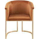  Color_Cognac -- Tierra Cognac Velvet Upholstered Dining Chair IMAGE 5