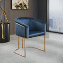  Color_Navy -- Tierra Navy Velvet Upholstered Dining Chair IMAGE 2