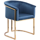  Color_Navy -- Tierra Navy Velvet Upholstered Dining Chair IMAGE 4