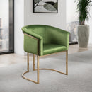  Color_Olive -- Tierra Olive Velvet Upholstered Dining Chair IMAGE 2