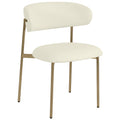  Color_Cream/ Gold -- Lupita Cream Vegan Leather Upholstered Dining Chair IMAGE 1
