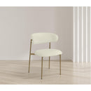  Color_Cream/ Gold -- Lupita Cream Vegan Leather Upholstered Dining Chair IMAGE 2