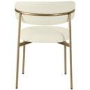  Color_Cream/ Gold -- Lupita Cream Vegan Leather Upholstered Dining Chair IMAGE 3