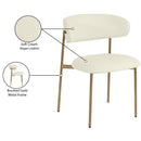  Color_Cream/ Gold -- Lupita Cream Vegan Leather Upholstered Dining Chair IMAGE 9