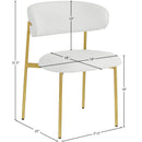  Color_Gold/ White -- Lupita Off-White Vegan Leather Upholstered Dining Chair IMAGE 10