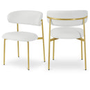  Color_Gold/ White -- Lupita Off-White Vegan Leather Upholstered Dining Chair IMAGE 1