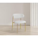  Color_Gold/ White -- Lupita Off-White Vegan Leather Upholstered Dining Chair IMAGE 2