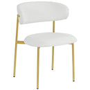  Color_Gold/ White -- Lupita Off-White Vegan Leather Upholstered Dining Chair IMAGE 4