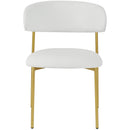  Color_Gold/ White -- Lupita Off-White Vegan Leather Upholstered Dining Chair IMAGE 5