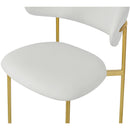  Color_Gold/ White -- Lupita Off-White Vegan Leather Upholstered Dining Chair IMAGE 7