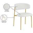  Color_Gold/ White -- Lupita Off-White Vegan Leather Upholstered Dining Chair IMAGE 9