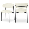  Color_Black/ Cream -- Lupita Cream Vegan Leather Upholstered Dining Chair IMAGE 1