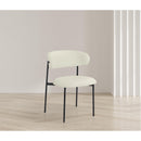  Color_Black/ Cream -- Lupita Cream Vegan Leather Upholstered Dining Chair IMAGE 2