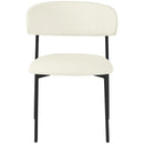  Color_Black/ Cream -- Lupita Cream Vegan Leather Upholstered Dining Chair IMAGE 5