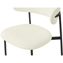  Color_Black/ Cream -- Lupita Cream Vegan Leather Upholstered Dining Chair IMAGE 7
