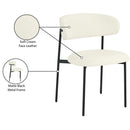  Color_Black/ Cream -- Lupita Cream Vegan Leather Upholstered Dining Chair IMAGE 9