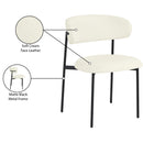 Meridian Lupita Cream Vegan Leather Dining Chair IMAGE 9