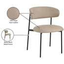  Color_Taupe -- Lupita Taupe Vegan Leather Upholstered Dining Chair IMAGE 9