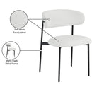  Color_White -- Lupita Off-White Vegan Leather Upholstered Dining Chair IMAGE 9