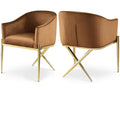  Color_Saddle -- Xavier Saddle Velvet Upholstered Dining Chair IMAGE 1