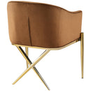  Color_Saddle -- Xavier Saddle Velvet Upholstered Dining Chair IMAGE 2