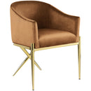  Color_Saddle -- Xavier Saddle Velvet Upholstered Dining Chair IMAGE 3