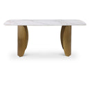  Meridian Niya 71" White Sintered Stone Top And Steel Base Dining Table IMAGE 1