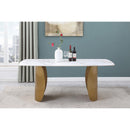  Meridian Niya 71" White Sintered Stone Top And Steel Base Dining Table IMAGE 2