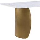  Meridian Niya 71" White Sintered Stone Top And Steel Base Dining Table IMAGE 5