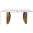  Meridian Niya 71" White Sintered Stone Top And Steel Base Dining Table IMAGE 7