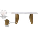  Meridian Niya 71" White Sintered Stone Top And Steel Base Dining Table IMAGE 8